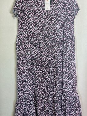 Inherit Green Dress with Pink Floral Print